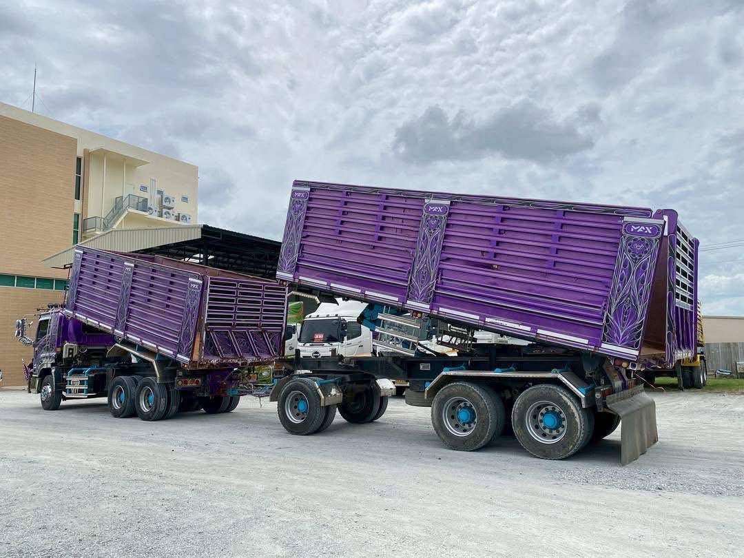 สิบล้อดัมพ์พ่วงแม่ลูก ISUZU FXZ 360 ปี 66 หางดั้ม สามเพลาอู่แม็กซ์ ปี66 (9107)(9108)