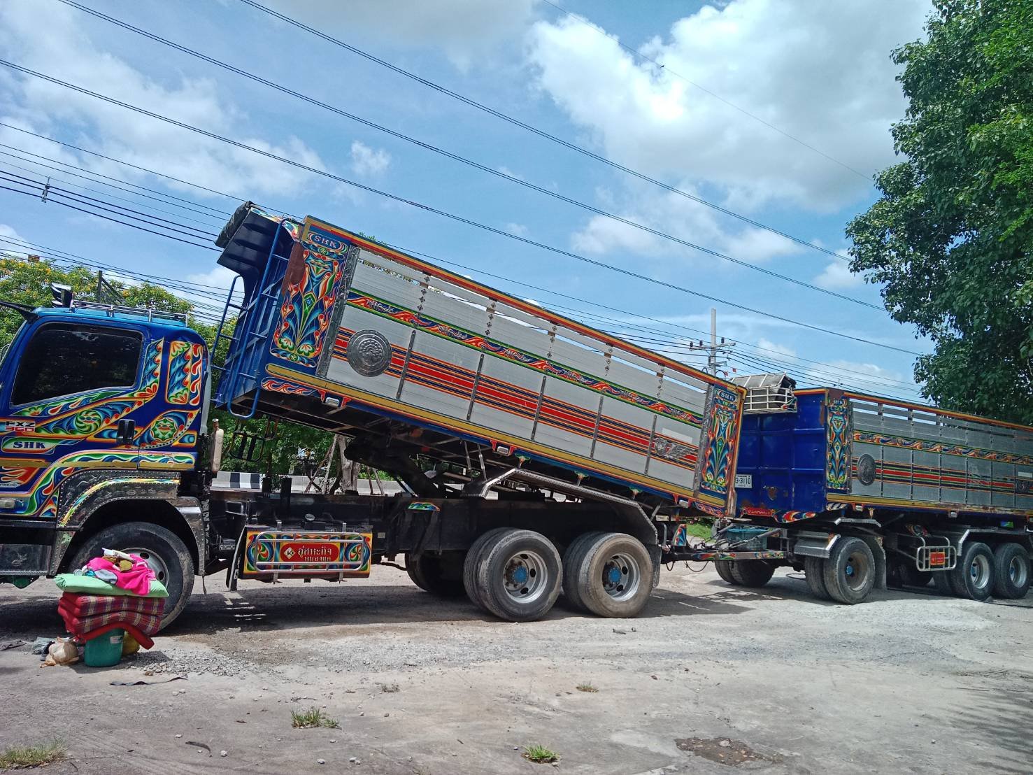 ขายรถพ่วงแม่ลูกดั้ม isuzu 360