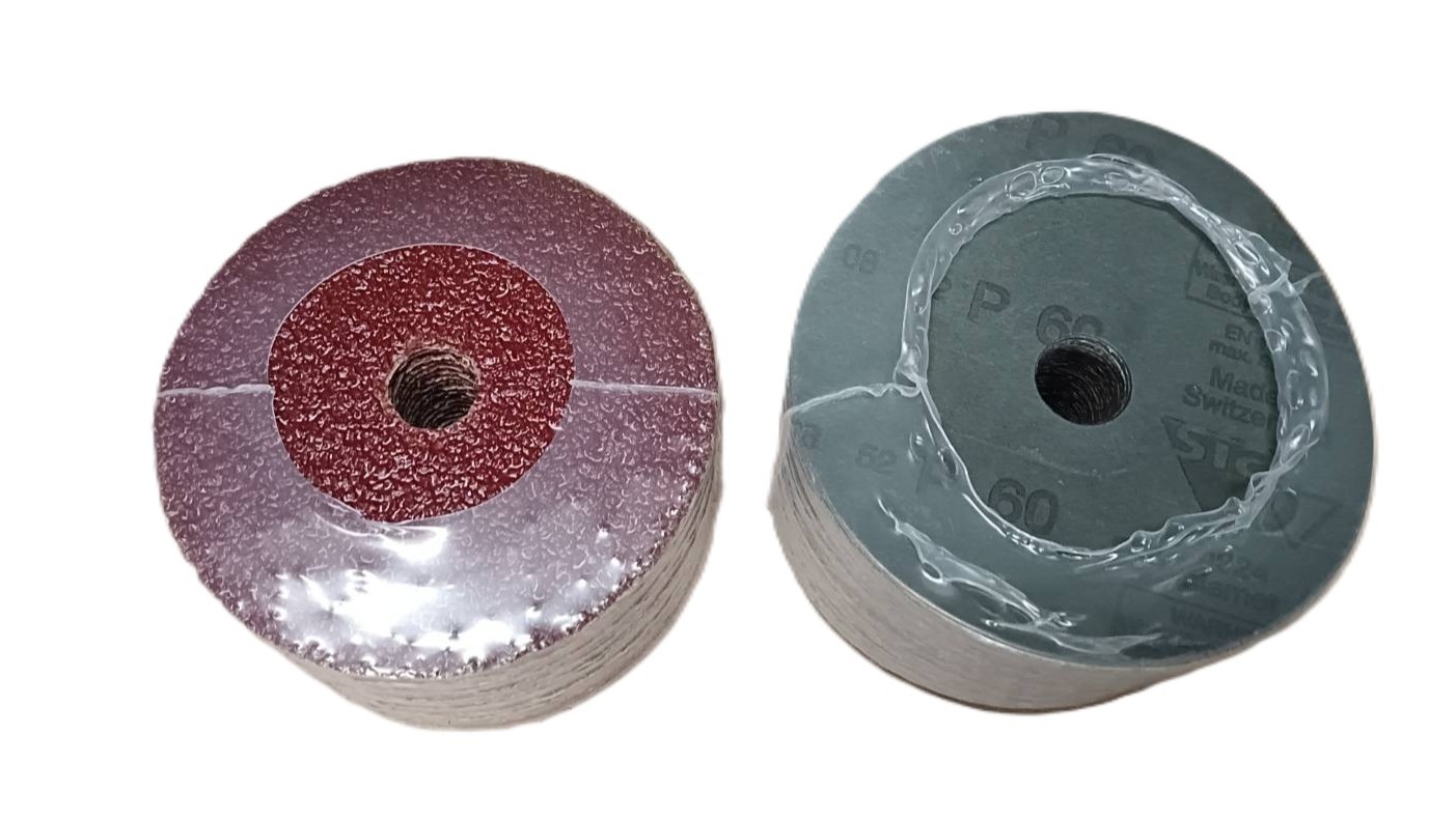 กระดาษทรายหลังแข็ง สีแดง dia. 100 mm. P120 (เบอร์ 120)