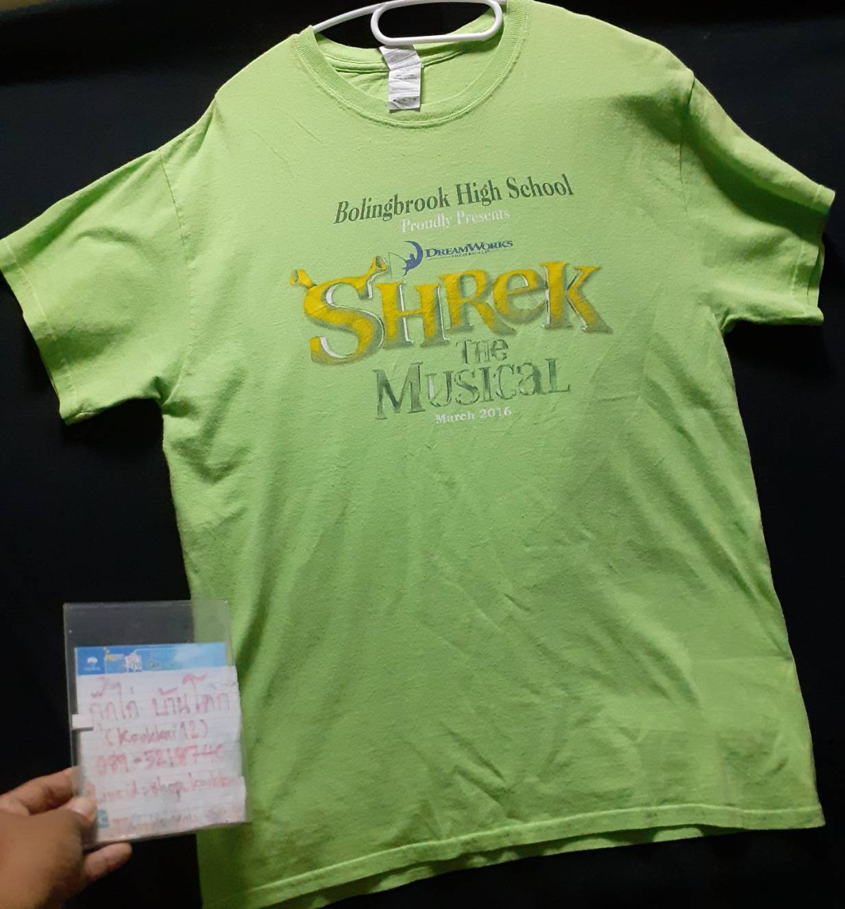 เสื้อยืดลาย shrek สีเขียวอ่อนไซส์ M ขนาดอก 19" ตัวยาว 28" เสื้อยืดลาย shrek สีเขียวอ่อนไซส์ M ขนาดอก 19" ตัวยาว 28"