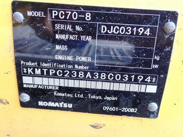Komatsu PC 70-8 รถเก่านอก ไฟฟ้าครบ เอกสารแจ้งจำหน่าย Komatsu PC 70-8 รถเก่านอก ไฟฟ้าครบ เอกสารแจ้งจำหน่าย