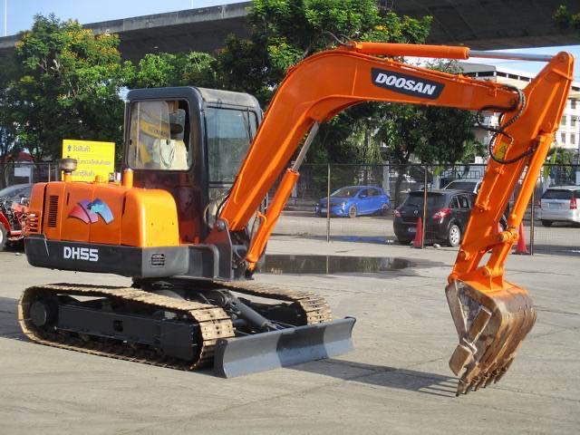 DOOSAN DH 55V รถเก่านอก แทร็คเหล็ก ผานดัน ลายแย็ค เอกสารแจ้งจำหน่าย