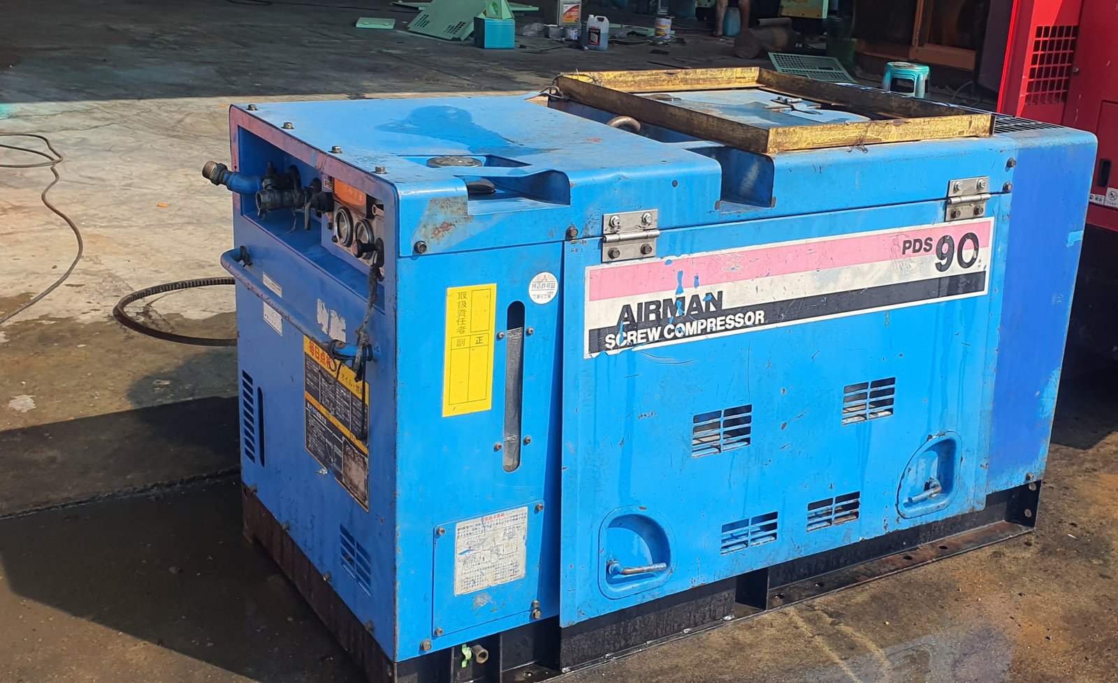 เครื่องปั๊มลม AIRMAN PDS 90 S สภาเดิมๆ จากญี่ปุ่น