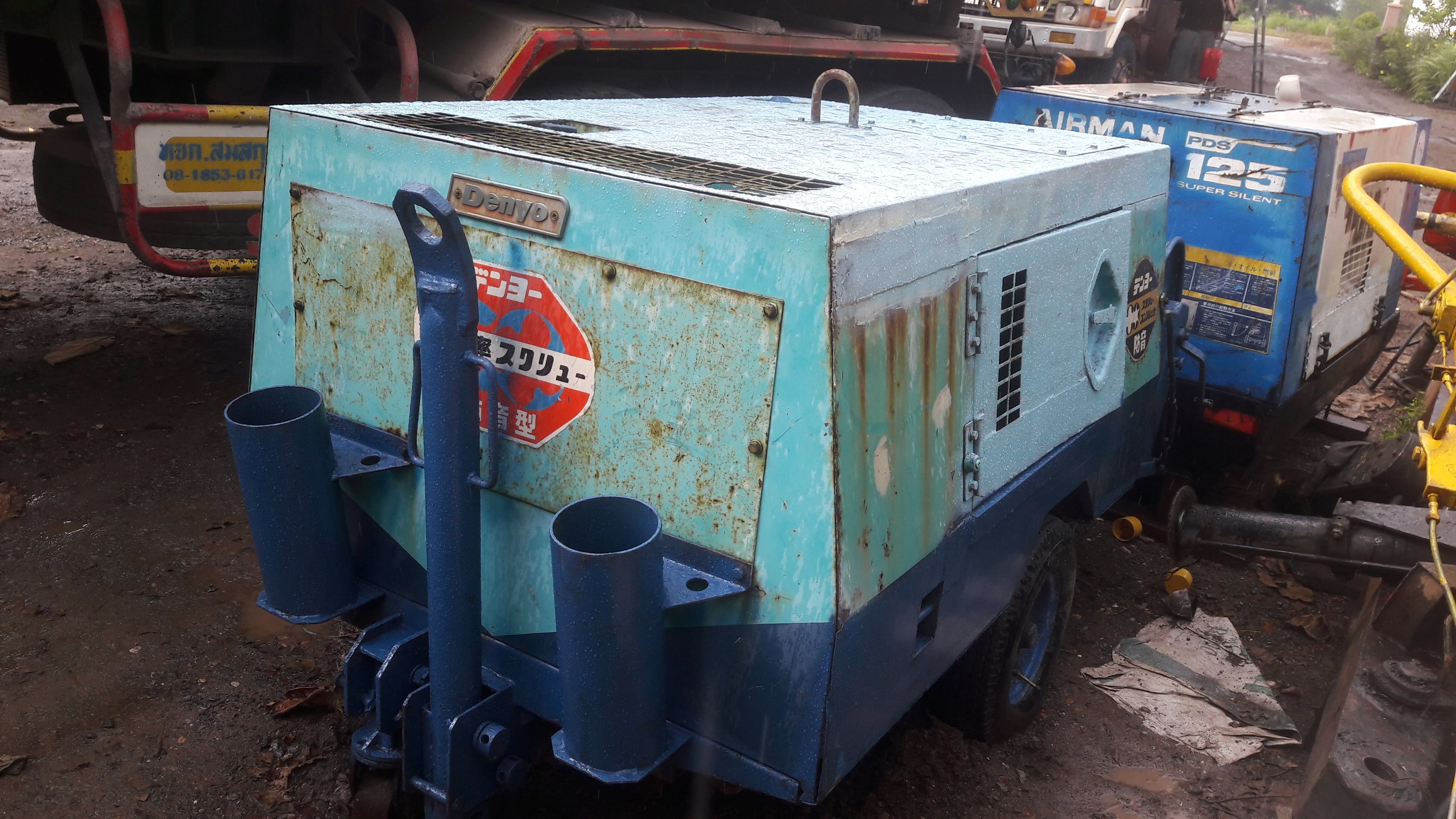 ขายเครื่องปั๊มลม DENYO DPS-130SS1 เก่านอก ขนาด 7 บาร์ 130 cfm