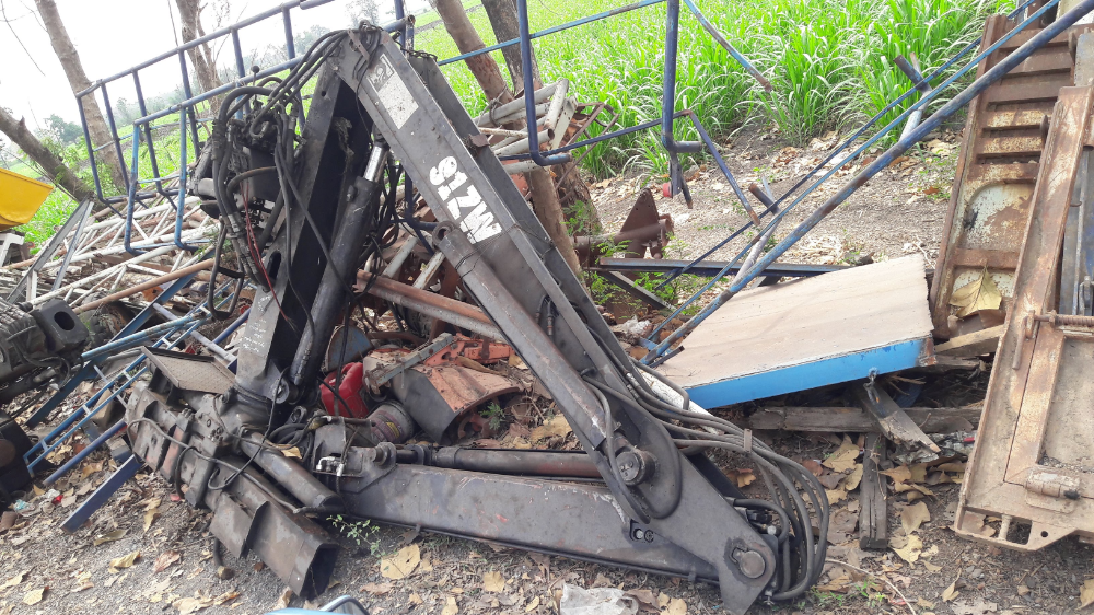 ขายเครนพับแขนยาว HIAB ติดรถบรรทุก 10 ล้อ 91ZW 3 ปลอก 5ตัน ของเก่าติดรถญี่ปุ่น 084-5424150 ขายเครนพับ