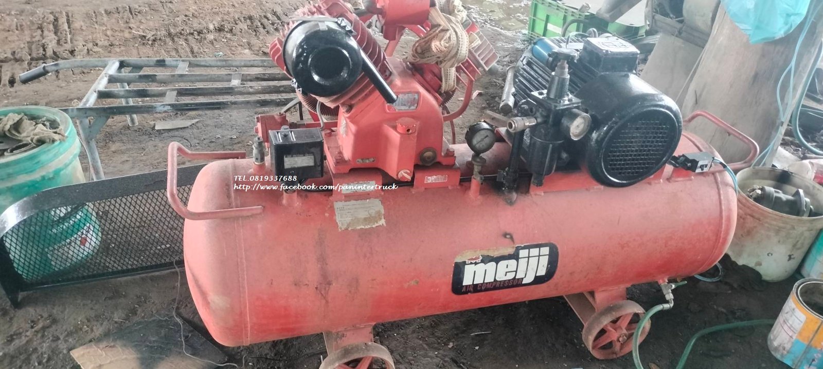 FROM JAPAN 26,000 Uาท งานนำเข้า #เครื่องปั๊มลม 155L.ลิตร #ELECTRIC AIR #COMPRESSOR #MEIJI #HITACHI