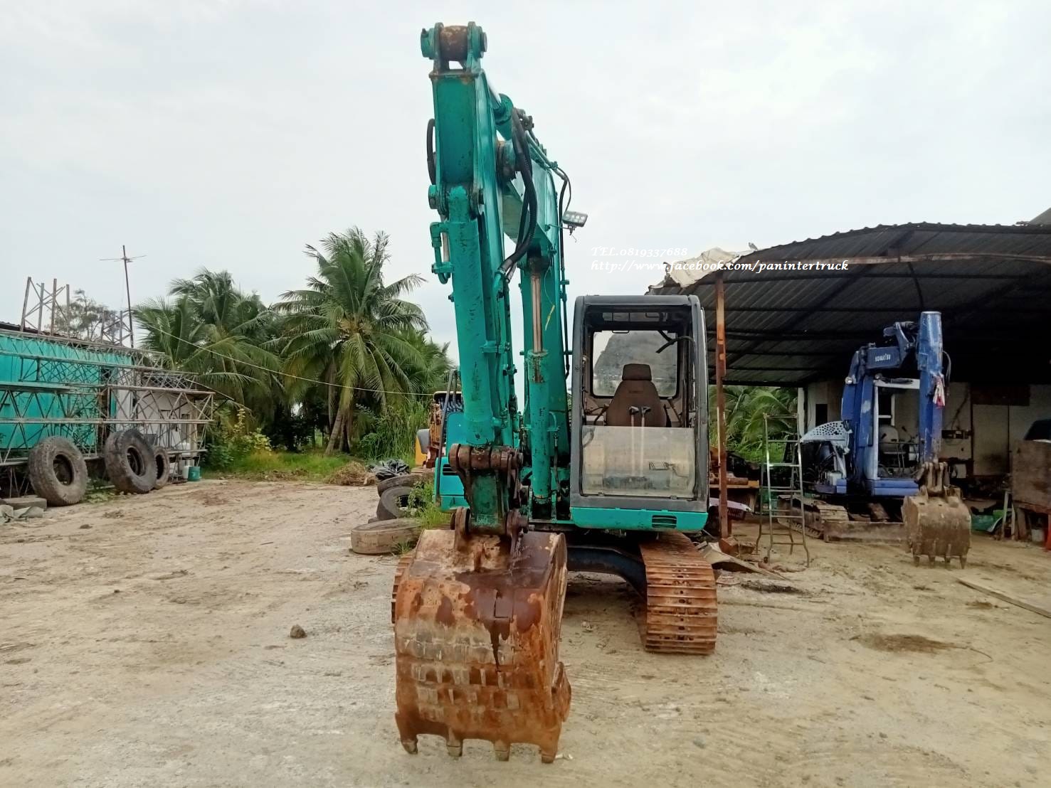 รถขุด โกเบ KOBELCO SK60 -3 มาร์คทรี มีลายไปป์ปิ้ง ลายหัวเจาะ
