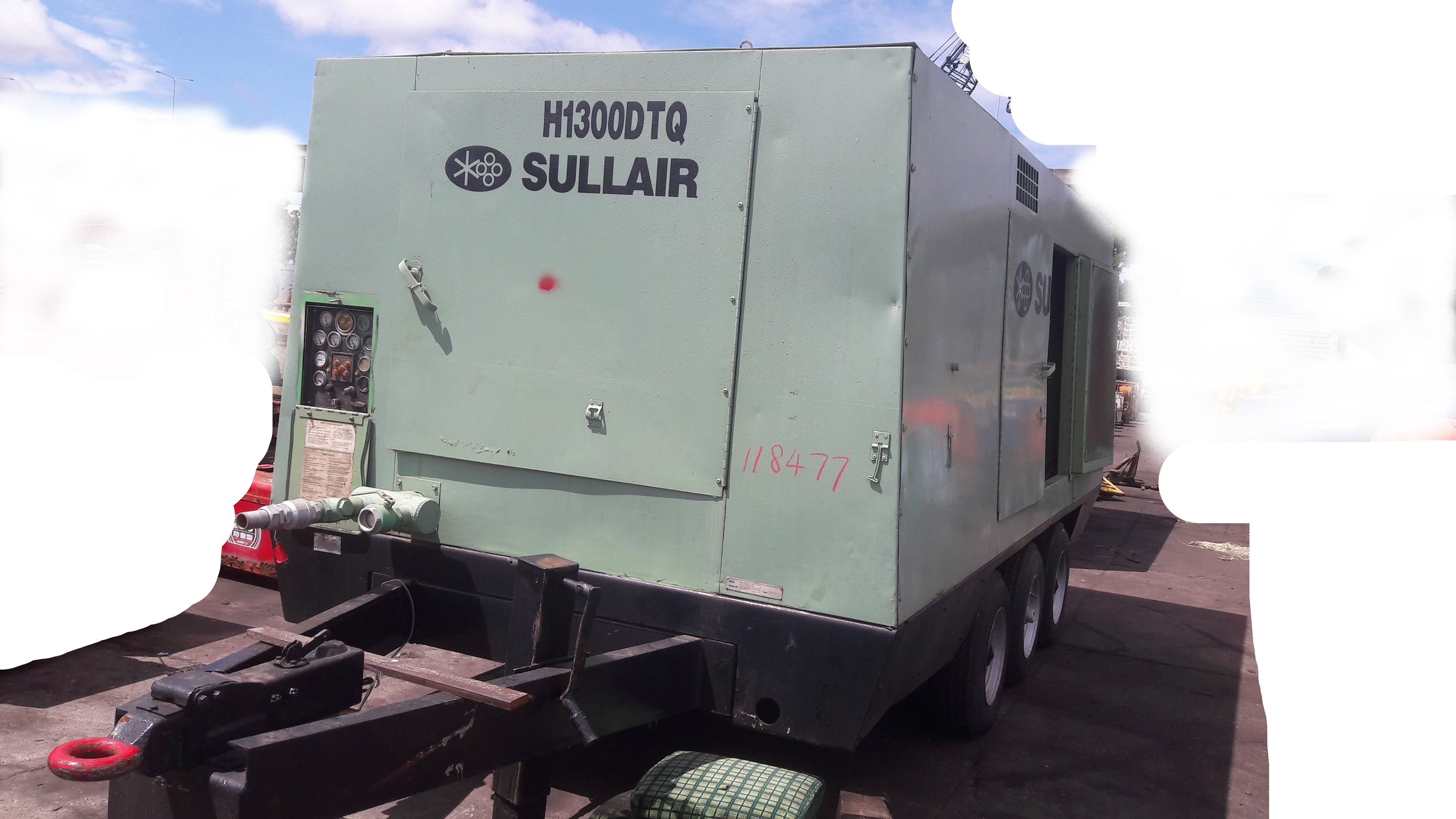 ขายปั้มลม SULLAIR รุ่น H1300 ลม 14-16 บาร์ 1300 cfm 150PSIG เครื่อง CAT 3406T 475 แรงม้า ปั้มลมสกรูส