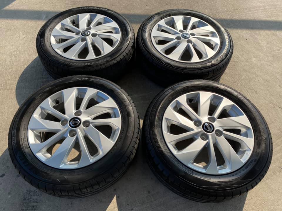 ล้อ NISSAN All New Almera ขอบ15 ถอดป้ายแดง สภาพเหมือนใหม่ พร้อมยางเปอร์เซ็นต์ DUNLOP