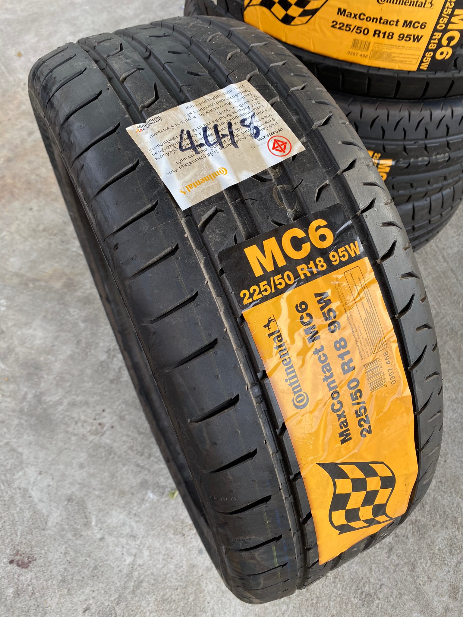 ยางใหม่ CONTINENTAL MaxContact MC6 225/50-18 ปี18 ยางใหม่ CONTINENTAL MaxContact MC6 225/50-18 ปี18