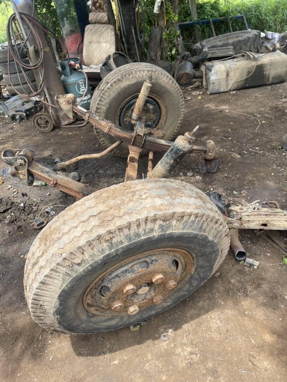 คานF พร้อมแหนบ ISUZU115 พร้อมกะทะยาง