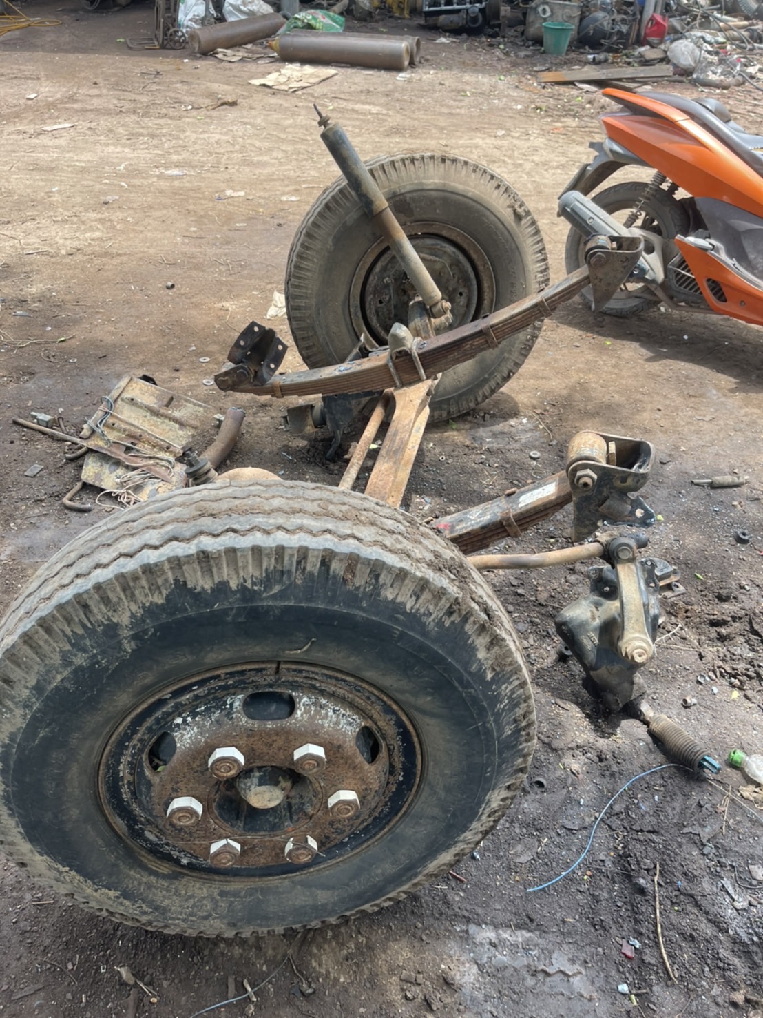 คานF พร้อมแหนบ ISUZU115 พร้อมกะทะยาง