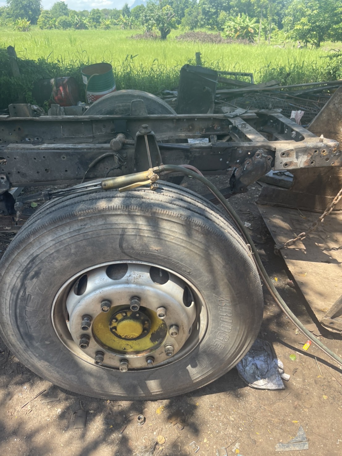 คานหน้า 10 น็อต พร้อมยางเรเดียน สดือ26 นิ้วแปลงใส่ ร็อกกี้ 6ล้อ