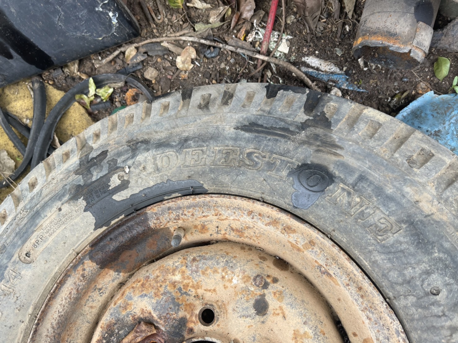 ยางพร้อมกระทะ 6.50-14 1คู่