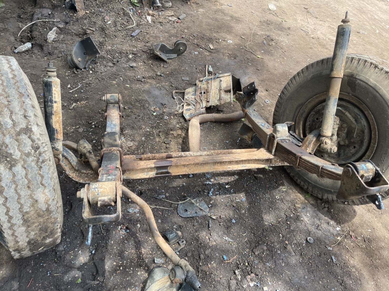 คานF พร้อมแหนบ ISUZU115 พร้อมกะทะยาง