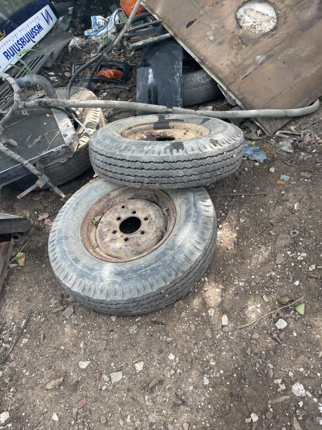 ยางพร้อมกระทะ 6.50-14 1คู่