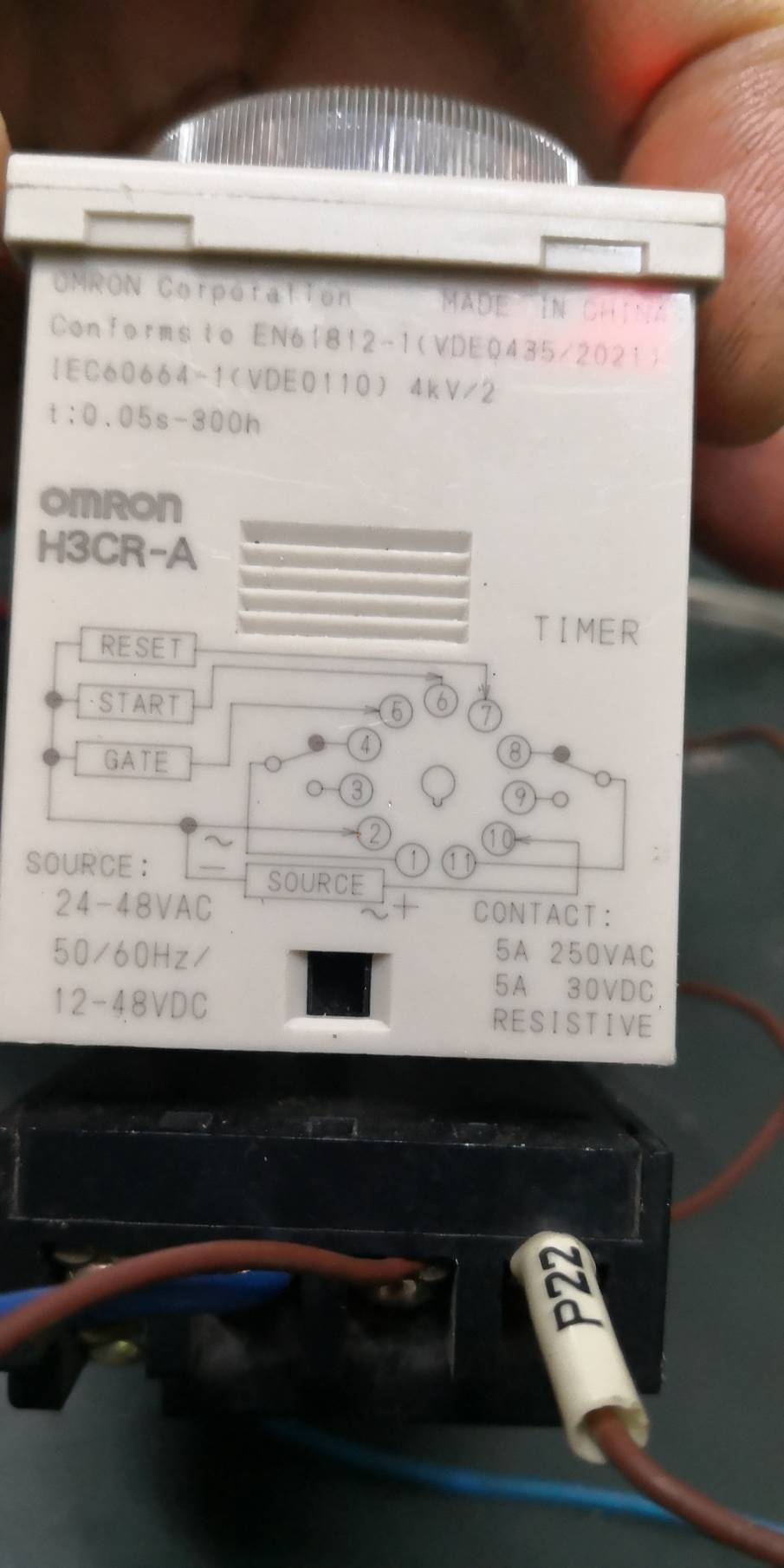 ชุดตัวตั้งเวลาชนิดใช้ไฟ DC12-24V. ยี่ห้อOMRON