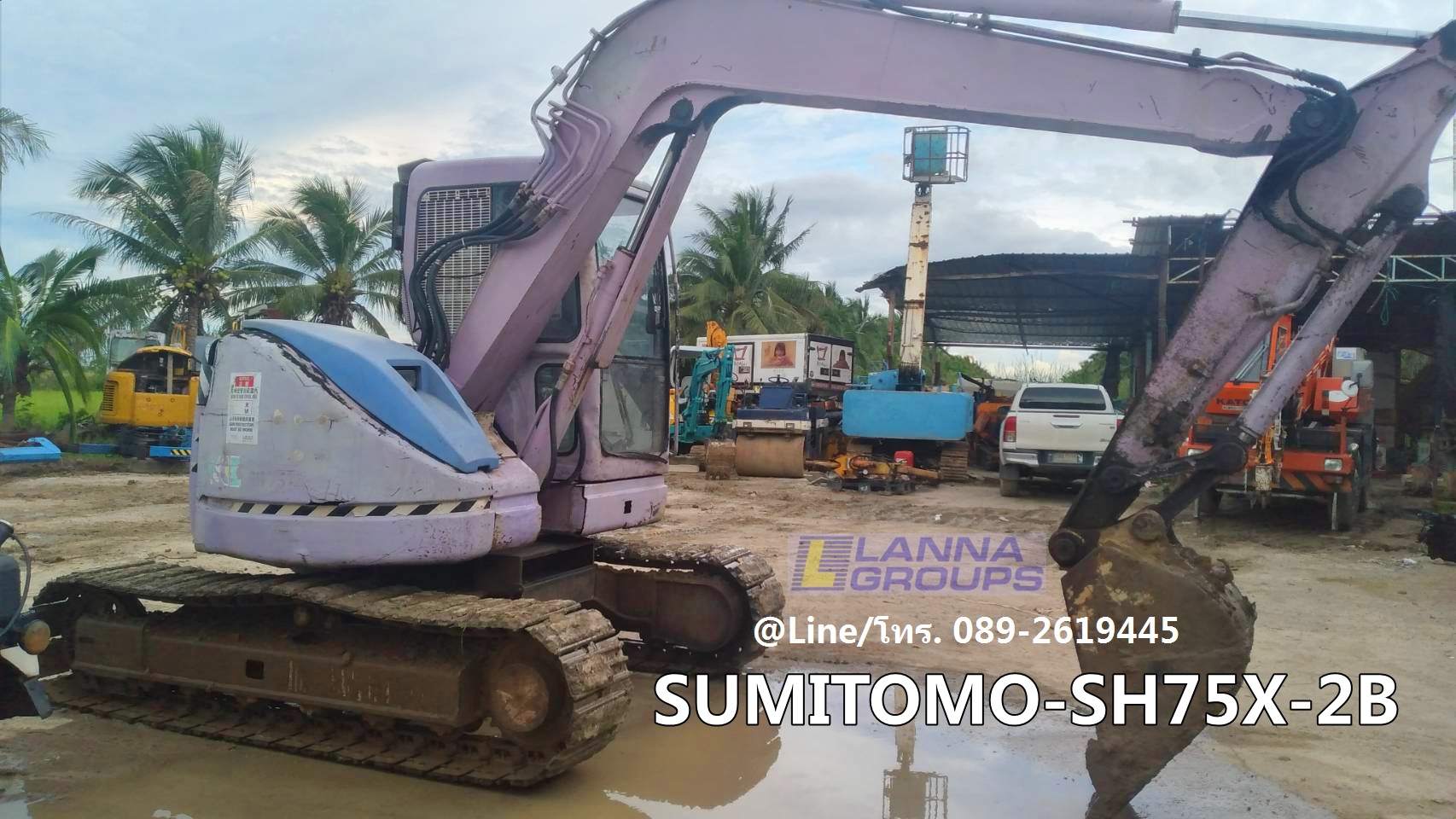 ขายรถขุดSUMITOMO SH75X-2B เครื่องยนต์Mitsubishi-4M40 , คอนโทรลน้ำมัน, ปั๊มนิ้ว , มีแอร์, แทรคเหล็ก, 