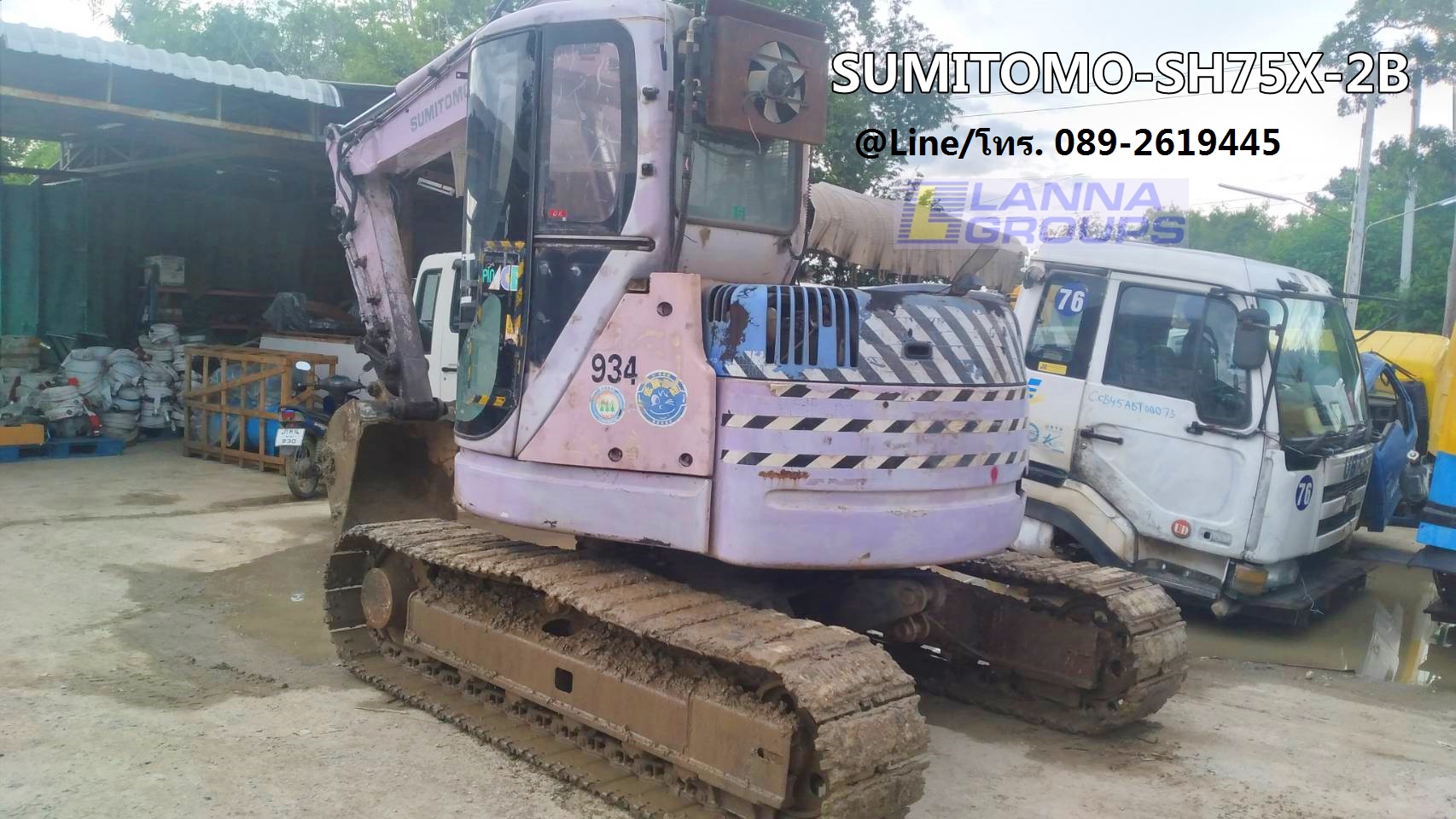 ขายรถขุดSUMITOMO SH75X-2B เครื่องยนต์Mitsubishi-4M40 , คอนโทรลน้ำมัน, ปั๊มนิ้ว , มีแอร์, แทรคเหล็ก, 