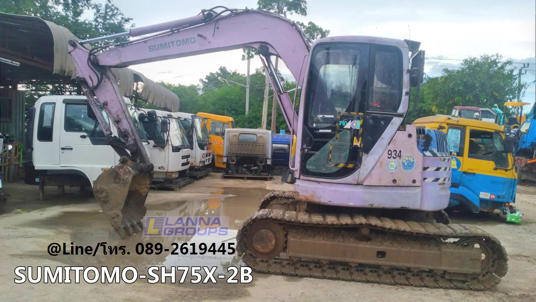 ขายรถขุดSUMITOMO SH75X-2B เครื่องยนต์Mitsubishi-4M40 , คอนโทรลน้ำมัน, ปั๊มนิ้ว , มีแอร์, แทรคเหล็ก, 