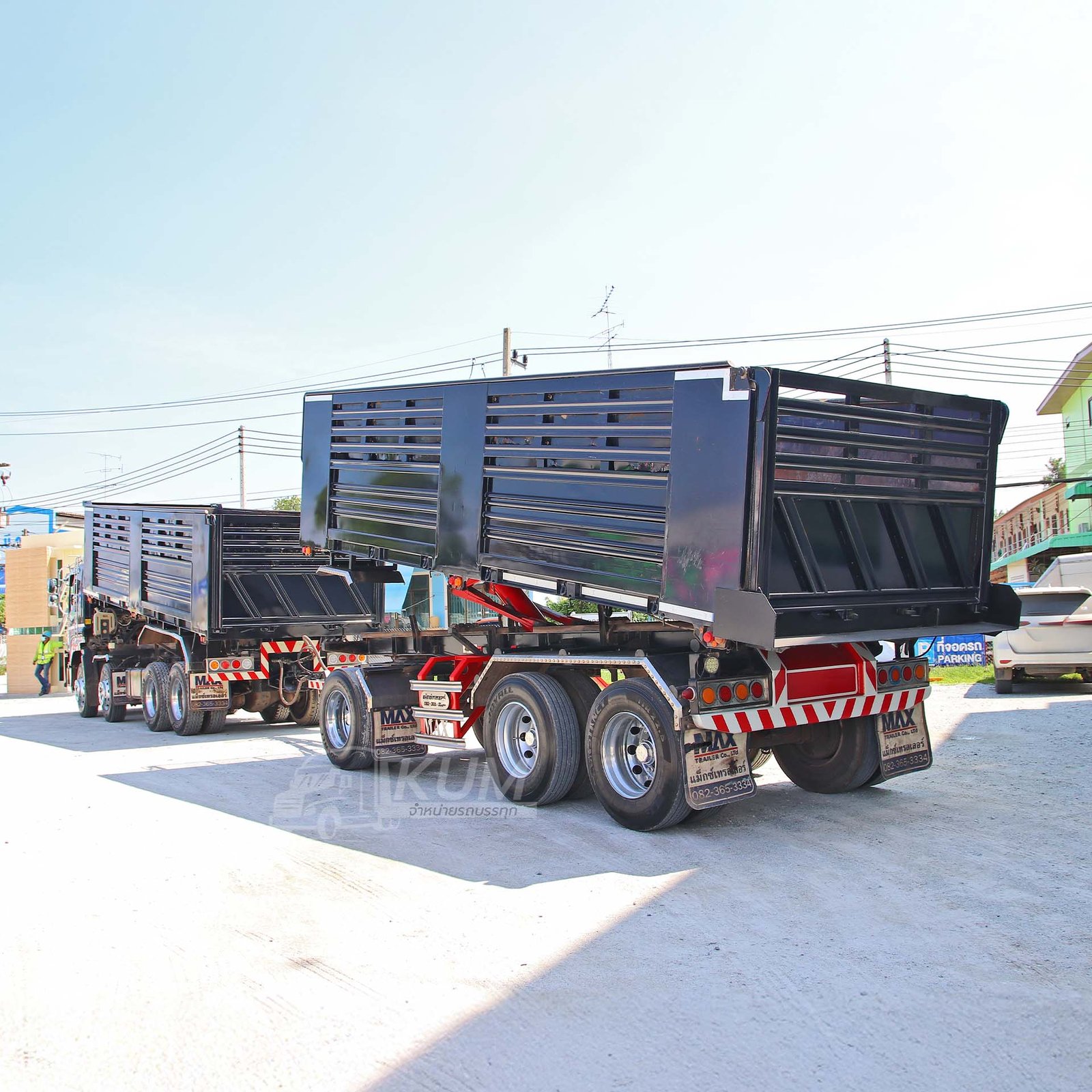 สด ลด VAT สิบสองล้อดั้มพ์ ISUZU FXZ 360 แรงม้า ปี 65 +หางดั้มพ์ สามเพลา อู่แม็กเทรลเลอร์ ปี 65 (3777