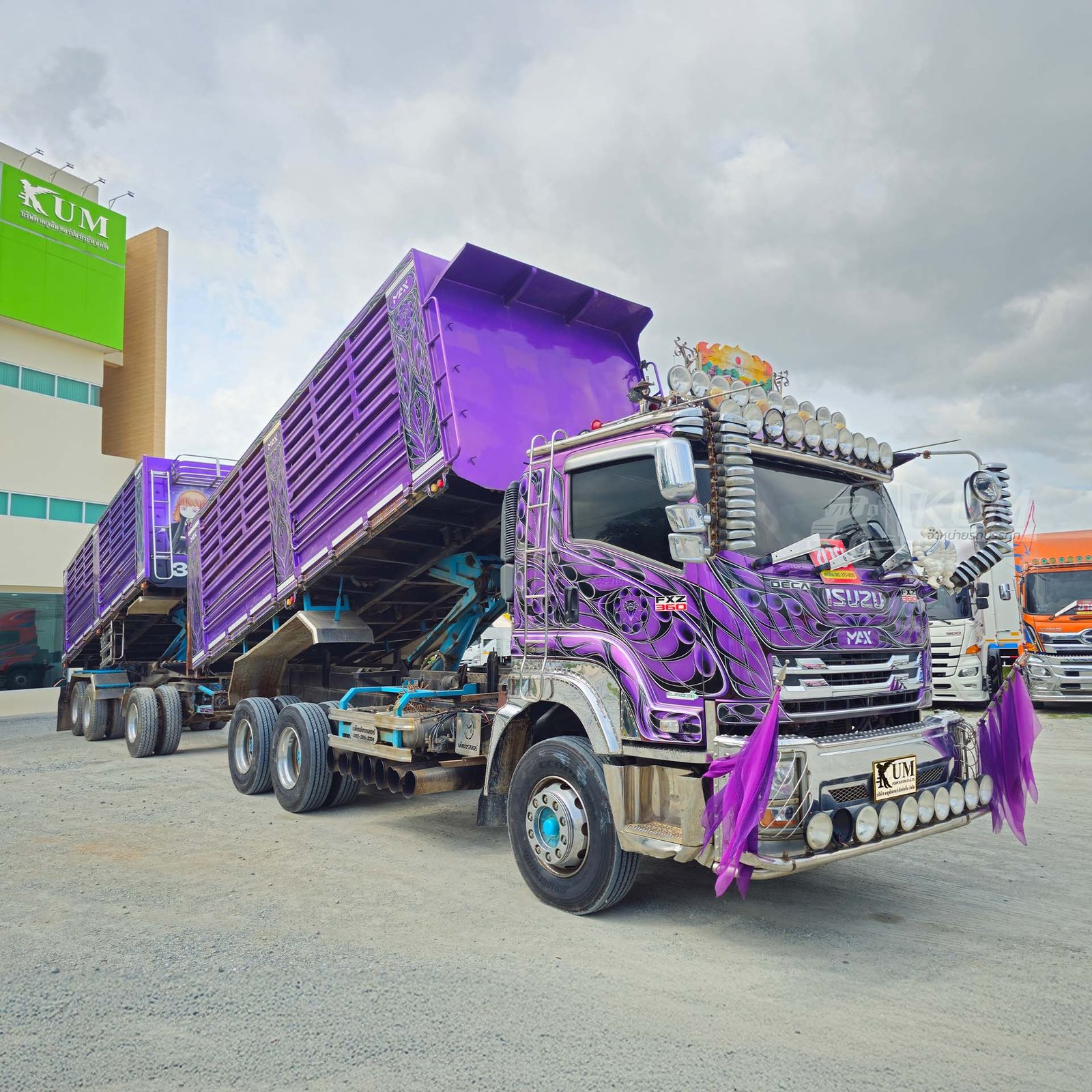 ผ่อน ลด ดอก พ่วงสีม่วงสวยมาก ISUZU FXZ 360 แรงม้า ปี 66 + หางดั้มพ์ สามเพลา ปี 66 (9107 9108) ผ่อน ลด ดอก พ่วงสีม่วงสวยมาก ISUZU FXZ 360 แรงม้า ปี 66 + หางดั้มพ์ สามเพลา ปี 66 (9107 9108)