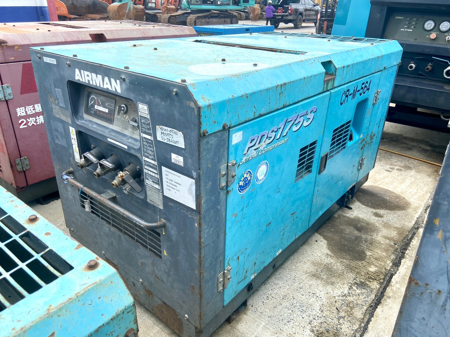 175CFM เครื่องปั๊มลม Airman PDS175S ปี2005 โทร.080-6565422 หนิง