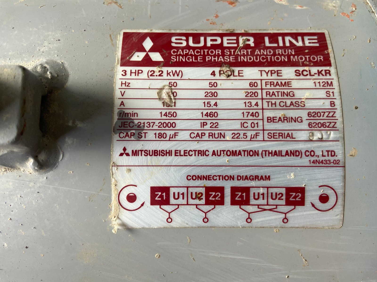 ขายมอเตอร์3แรง mitsu ไฟบ้าน สวยๆครับ