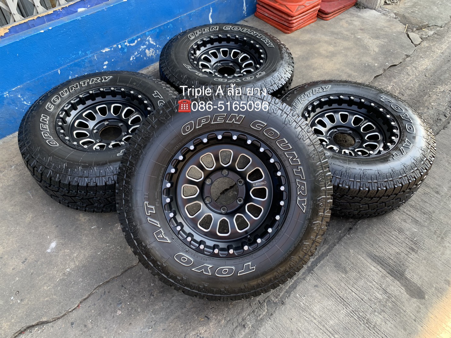 ล้อแม็กแท้ 6รู139 Lenso Monster ขอบ 16 พร้อมยาง 265-70-16 TOYO ปี 18