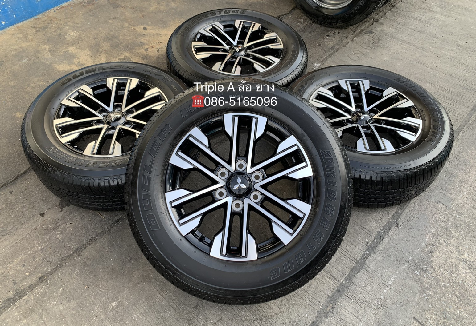 ล้อแม็ก Mitsu Pajero Sport รุ่นใหม่ล่าสุด ขอบ 18 ดำหน้าเงา พร้อมยาง 265-60-18 Bridgestone ปี 19 สภาพดี