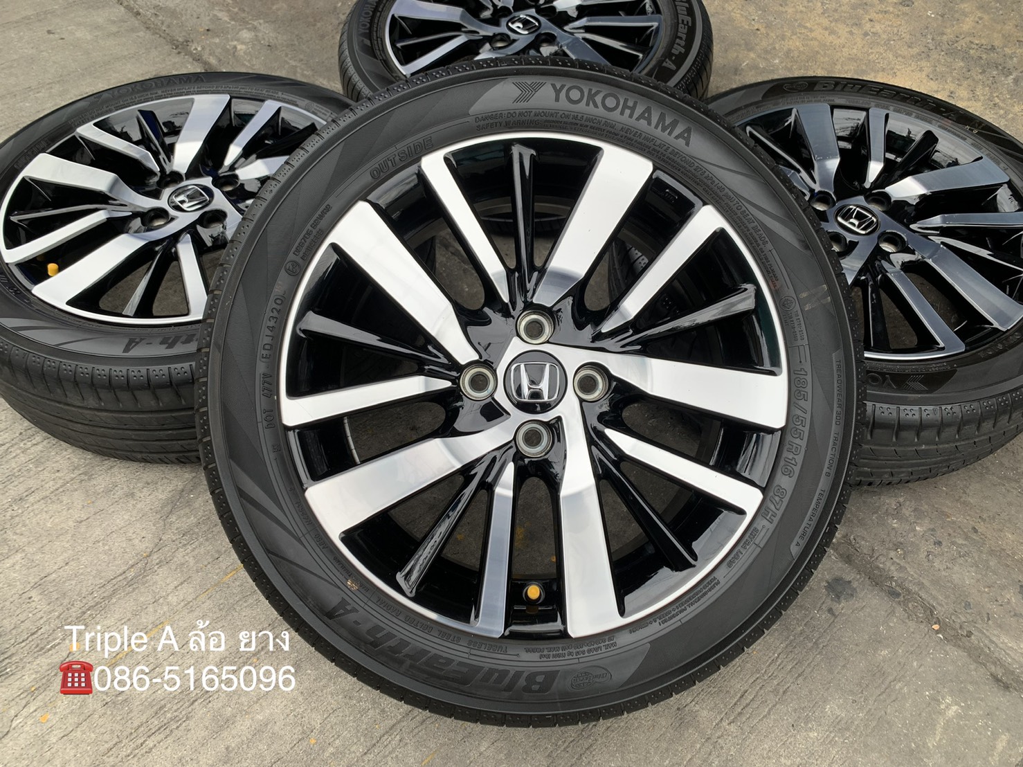 ล้อแม็ก Honda City Turbo RS รุ่นใหม่ ขอบ 16 พร้อมยาง 185-55-16 Yokohama ปลายปี 20 ล้อแม็ก Honda City Turbo RS รุ่นใหม่ ขอบ 16 พร้อมยาง 185-55-16 Yokohama ปลายปี 20