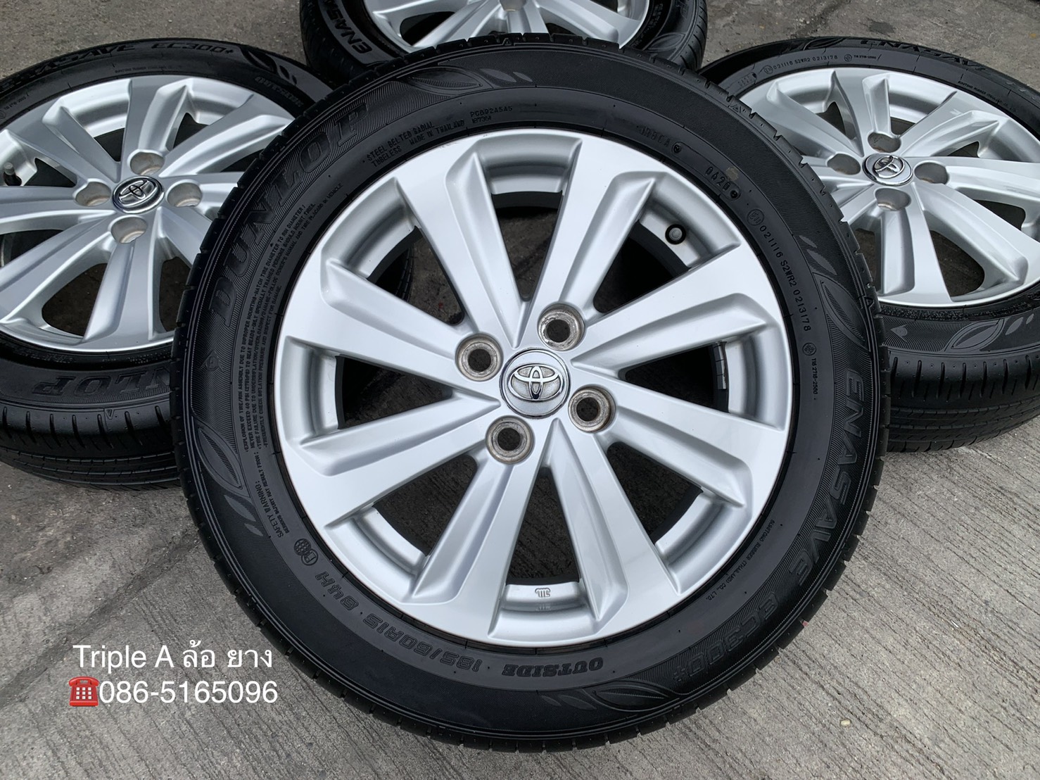 ล้อแม็ก Toyota Vios 8 ก้าน ขอบ 15 พร้อมยางน้องๆป้ายแดง 185-60-15 Dunlop ปี 20 สวยๆ ล้อแม็ก Toyota Vios 8 ก้าน ขอบ 15 พร้อมยางน้องๆป้ายแดง 185-60-15 Dunlop ปี 20 สวยๆ