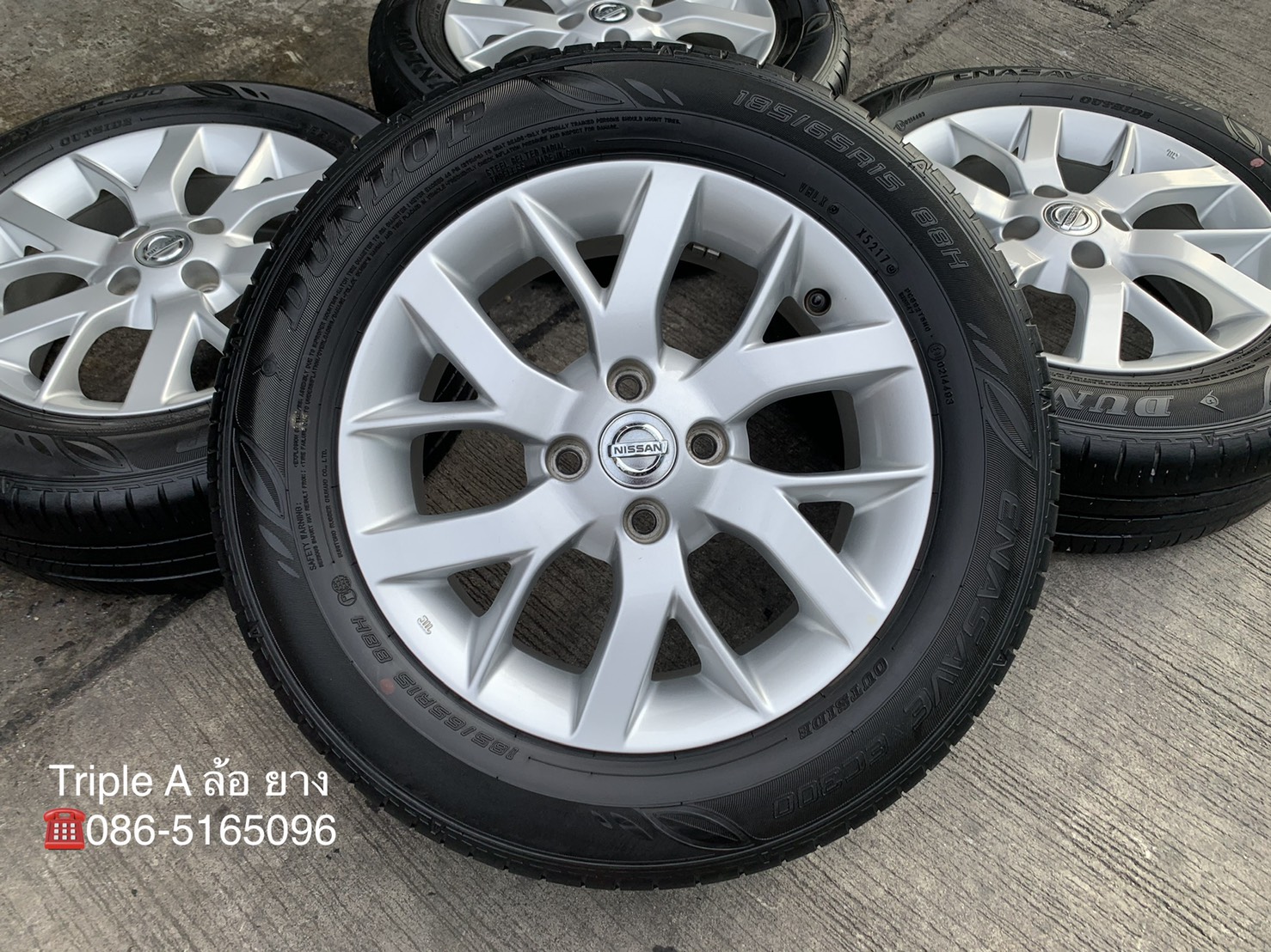 ล้อแม็ก Nissan Note ขอบ 15 พร้อมยาง 185-65-15 Dunlop ปลายปี 17 สภาพสวย ล้อแม็ก Nissan Note ขอบ 15 พร้อมยาง 185-65-15 Dunlop ปลายปี 17 สภาพสวย