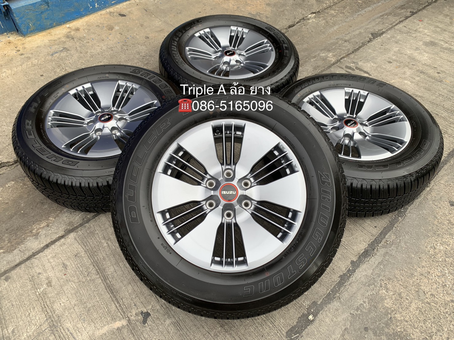 ล้อแม็กป้ายแดง ISUZU D-Max รุ่นใหม่ล่าสุด ขอบ 18 สีเทา พร้อมยางป้ายแดง 265-60-18 Bridgestone ปี 21