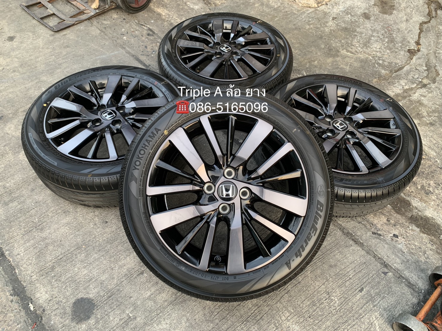 ล้อแม็กป้ายแดง Honda City Hatchback Turbo 2021 รุ่นใหม่ล่าสุด ขอบ 16 พร้อมยางป้ายแดง 185-55-16 Yokohama ปี 21 สวยกริ๊บๆ