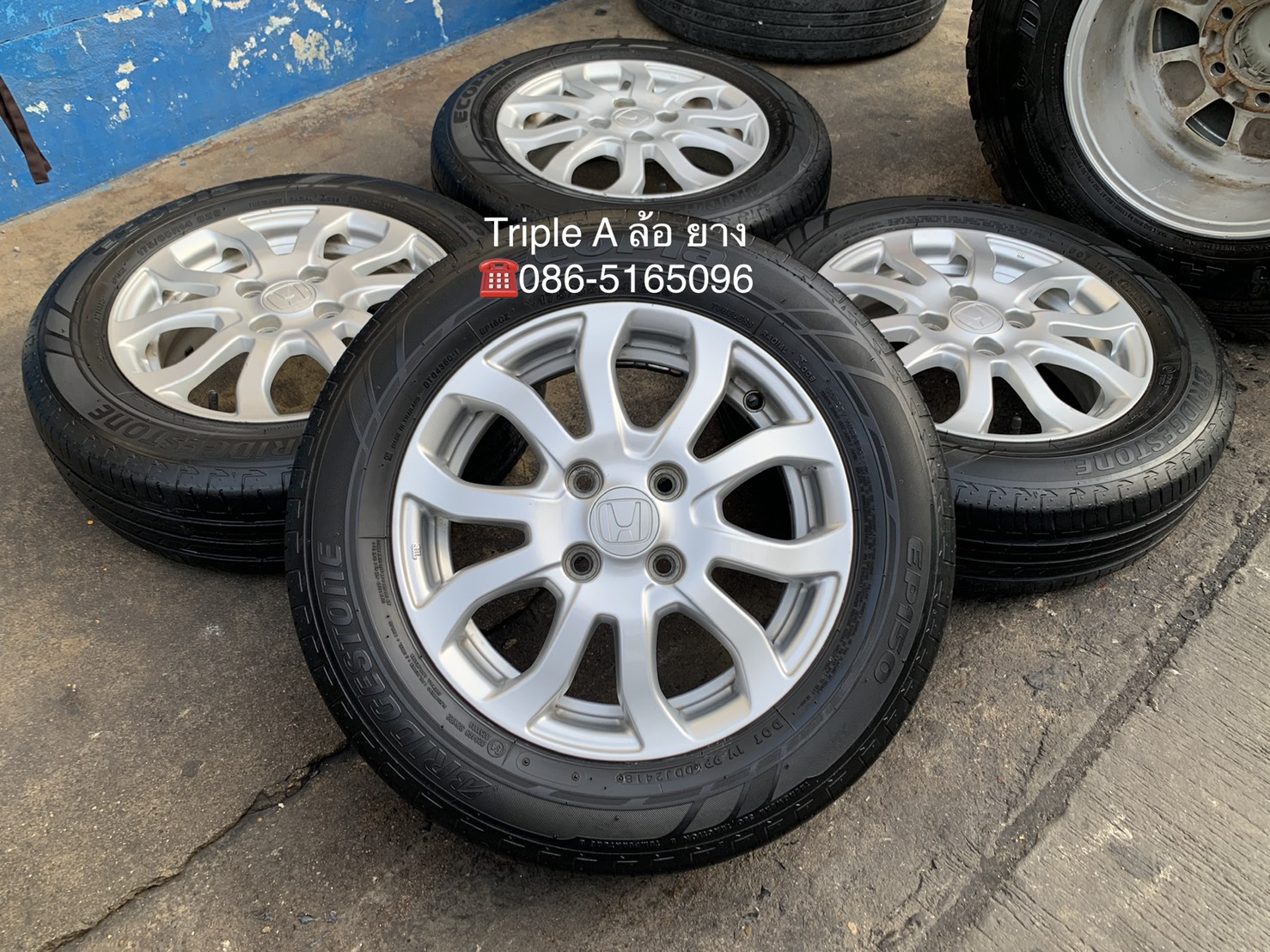 ล้อแม็ก Honda Brio Amaze ขอบ 14 พร้อมยาง 175-65-14 Bridgestone ปี 18