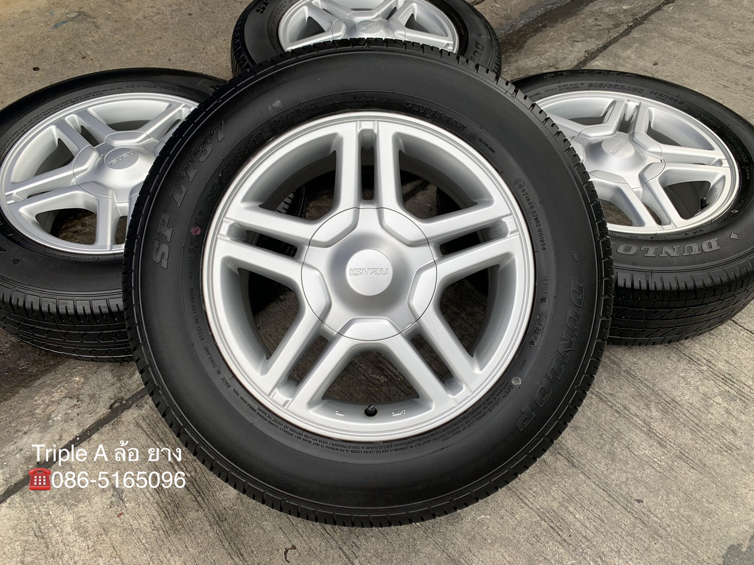 ล้อแม็ก ISUZU D-Max Blue Power (ลายดาว) ขอบ16 พร้อมยาง 215-65-16 Dunlop ปลายปี 19 สวยๆ