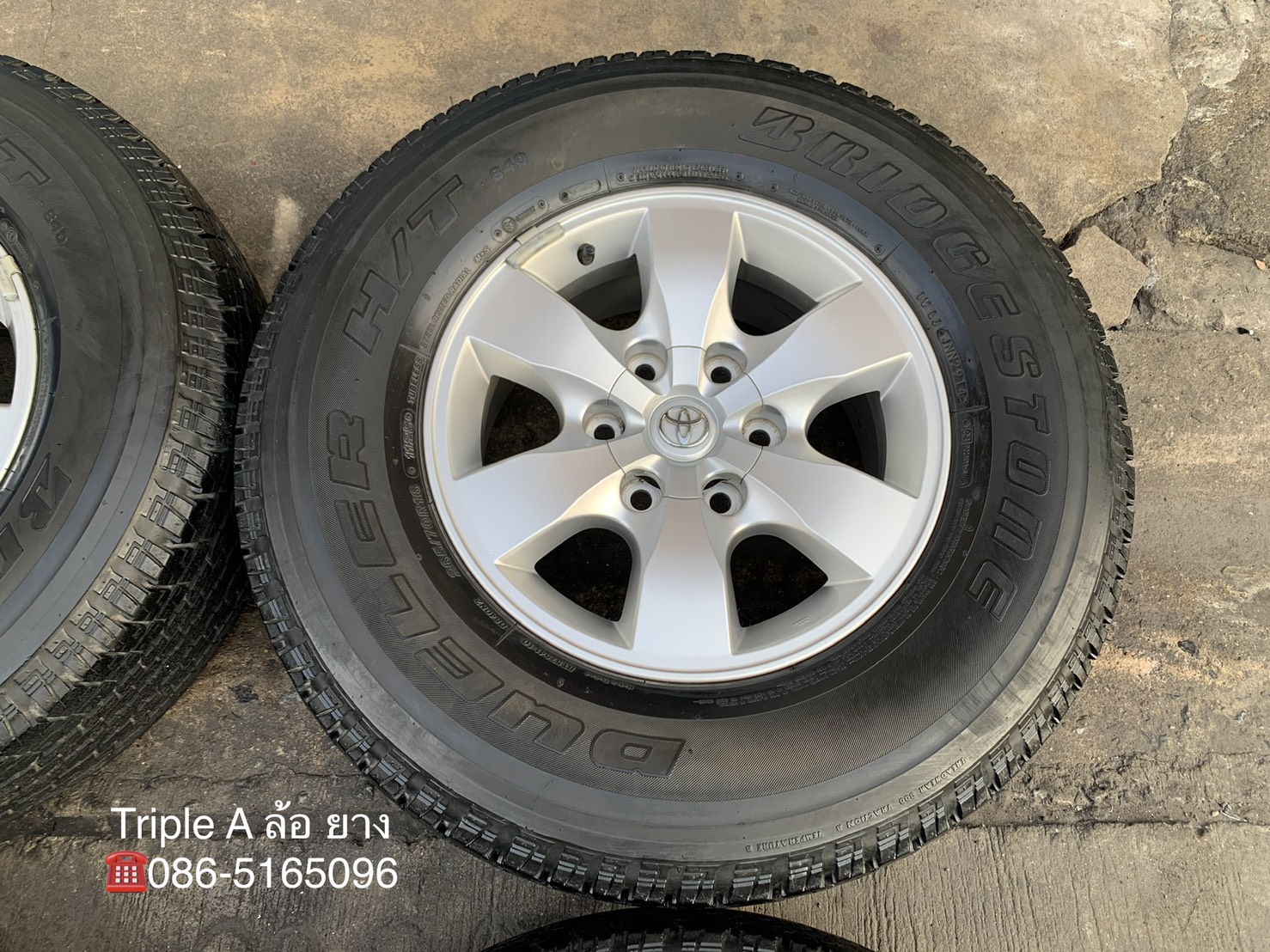 ล้อแม็ก 6รู139 Toyota Vigo ตัวสูง ขอบ 16 แถมยาง 265-70-16 Bridgestone ปี 14