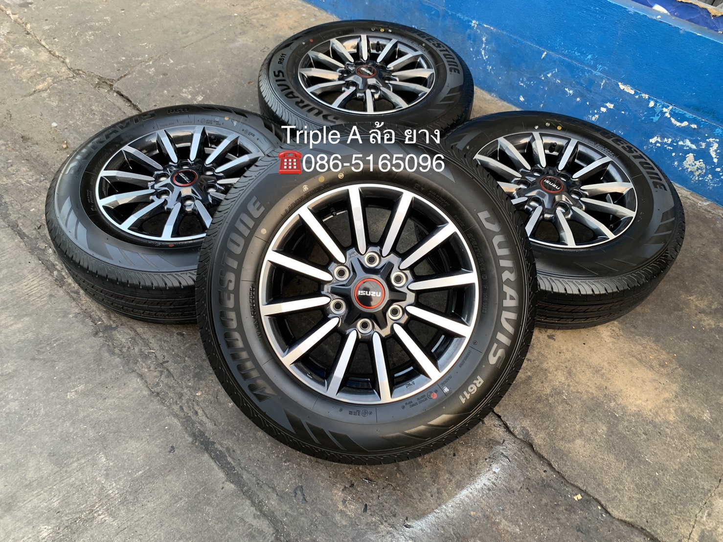 ล้อแม็กป้ายแดง ISUZU D-Max รุ่นใหม่ล่าสุด ขอบ 16 สีดำหน้าเงา พร้อมยางใหม่ป้ายแดง 215-70-16 Bridgestone ปลายปี 20 ใหม่กริ๊บๆ
