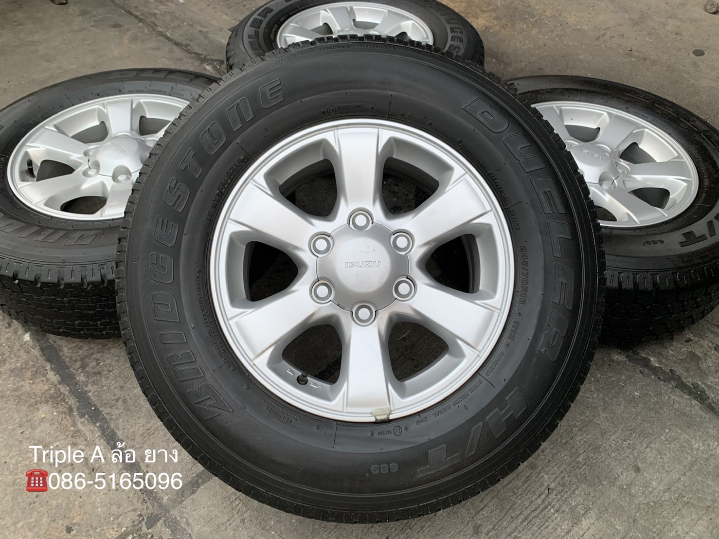ล้อแม็ก ISUZU D-MAX Blue Power ขอบ 16 พร้อมยาง 245-70-16 Bridgestone ปี 19