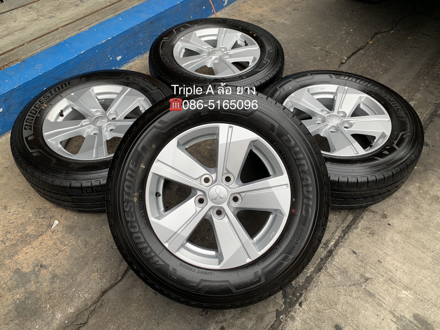 ล้อแม็กป้ายแดง Mitsu Triton รุ่นใหม่ล่าสุด ขอบ 16 พร้อมยางใหม่ป้ายแดง 225-65-16 Bridgestone ปี 21 สวยกริ๊บ