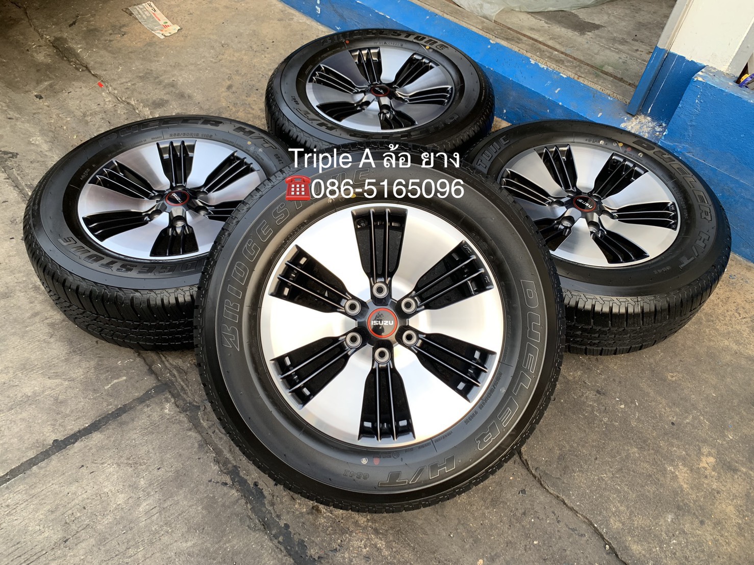 ล้อแม็กป้ายแดง ISUZU D-Max รุ่นใหม่ล่าสุด ขอบ 18 สีดำหน้าเงา พร้อมยางป้ายแดง 265-60-18 Bridgestone ปี 21