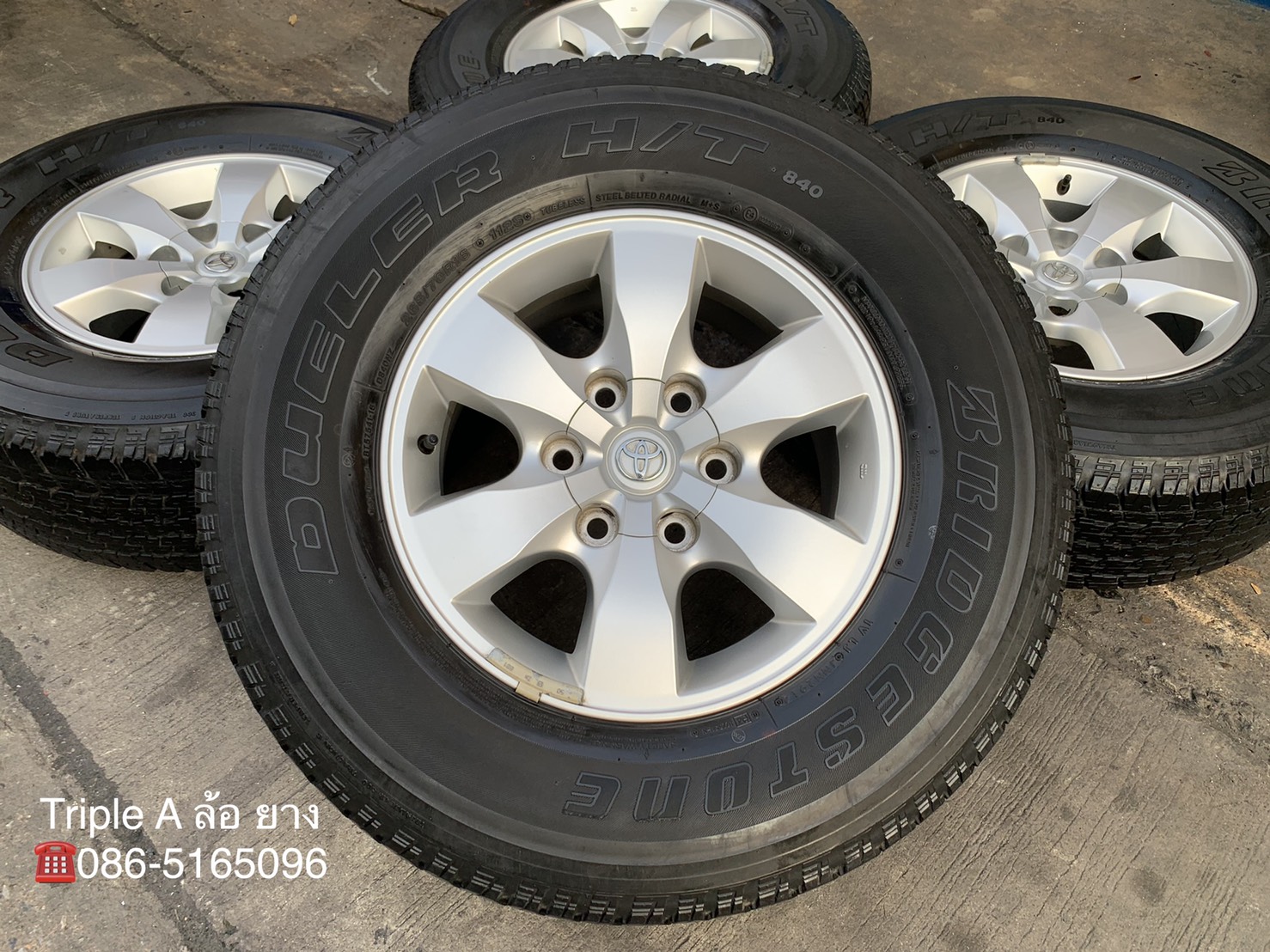 ล้อแม็ก 6รู139 Toyota Vigo ตัวสูง ขอบ 16 แถมยาง 265-70-16 Bridgestone ปี 14