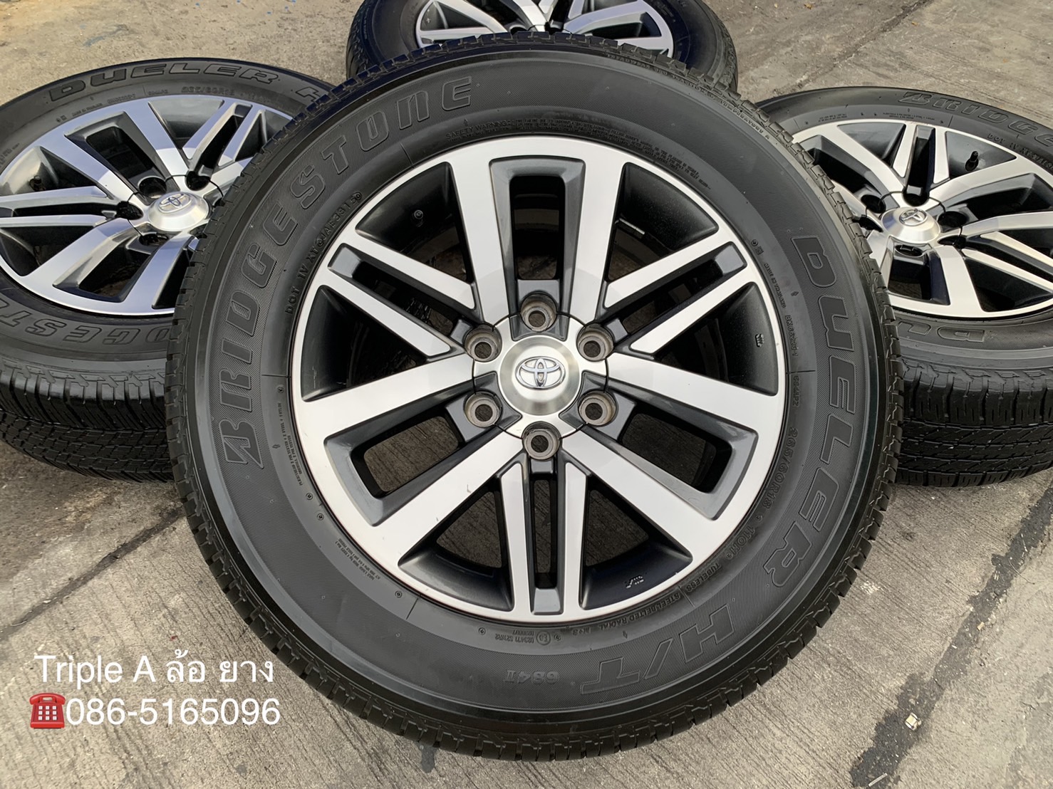 ล้อแม็ก Toyota Fortuner ขอบ 18 ดำหน้าเงา แถมยาง 265-60-18 Bridgestone ใส่กับ Toyota Fortuner, Revo, ล้อแม็ก Toyota Fortuner ขอบ 18 ดำหน้าเงา แถมยาง 265-60-18 Bridgestone ใส่กับ Toyota Fortuner, Revo,