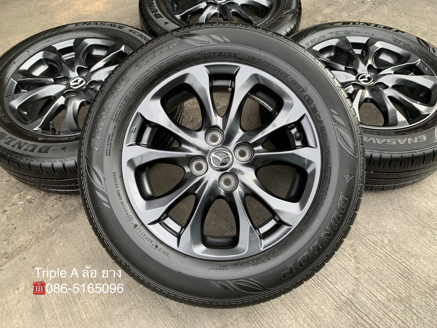 ล้อแม็ก Mazda 2 Skyactiv ขอบ 15 สีดำ มิดไนท์ พร้อมยาง 185-65-15 Dunlop ปลายปี 17 สวยๆ ล้อแม็ก Mazda 2 Skyactiv ขอบ 15 สีดำ มิดไนท์ พร้อมยาง 185-65-15 Dunlop ปลายปี 17 สวยๆ