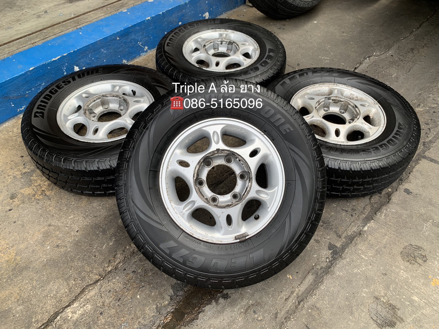 ล้อแม็ก ISUZU ขอบ 14 พร้อมยาง 195R14 Bridgestone ปี 17