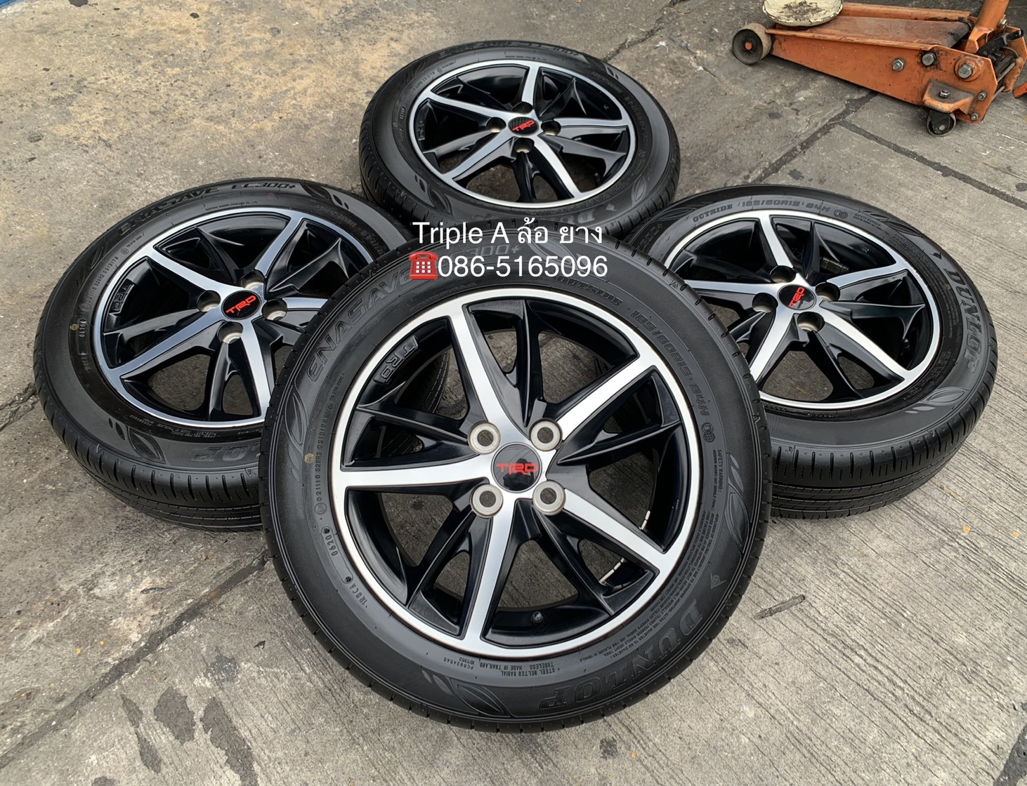 ล้อแม็ก Toyota Vios TRD แท้ ขอบ 15 พร้อมยางน้องๆป้ายแดง 185-60-15 Dunlop ปี 20