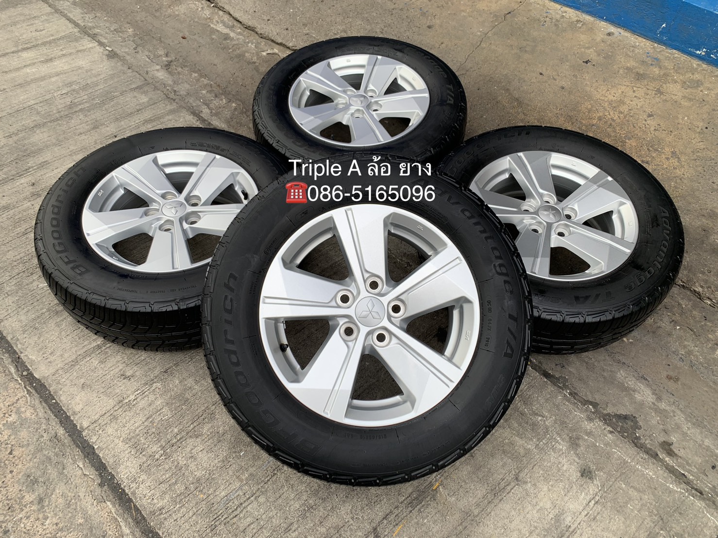 ล้อแม็ก 5รู114 Mitsu Triton รุ่นใหม่ล่าสุด ขอบ 16 พร้อมยาง 215-65-16 BFGoodrich ปี 18
