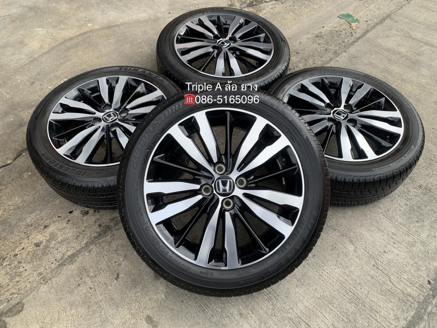 ล้อแม็ก Honda Jazz GK ตัวท็อป ขอบ 16 ดำหน้าเงา พร้อมยาง 185-55-16 Bridgestone ปี 20