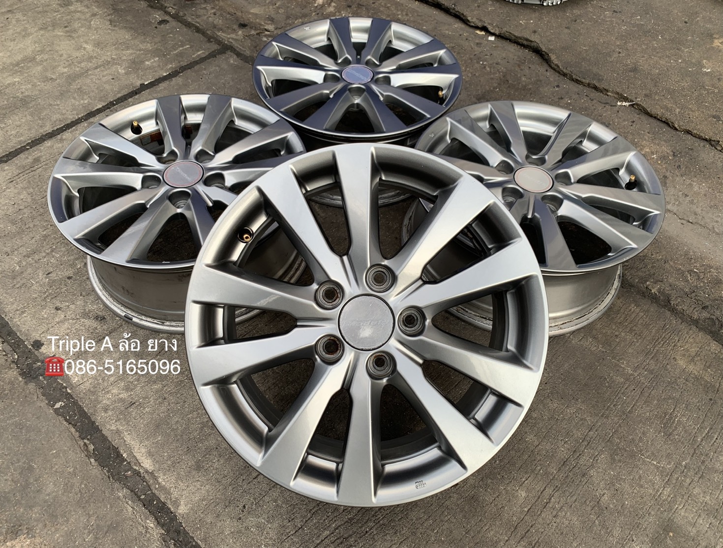 ล้อแม็ก 5รู114 Honda Civic FB ขอบ 16 สีเทา ใส่กับ Honda 5รู ได้ทุกรุ่น